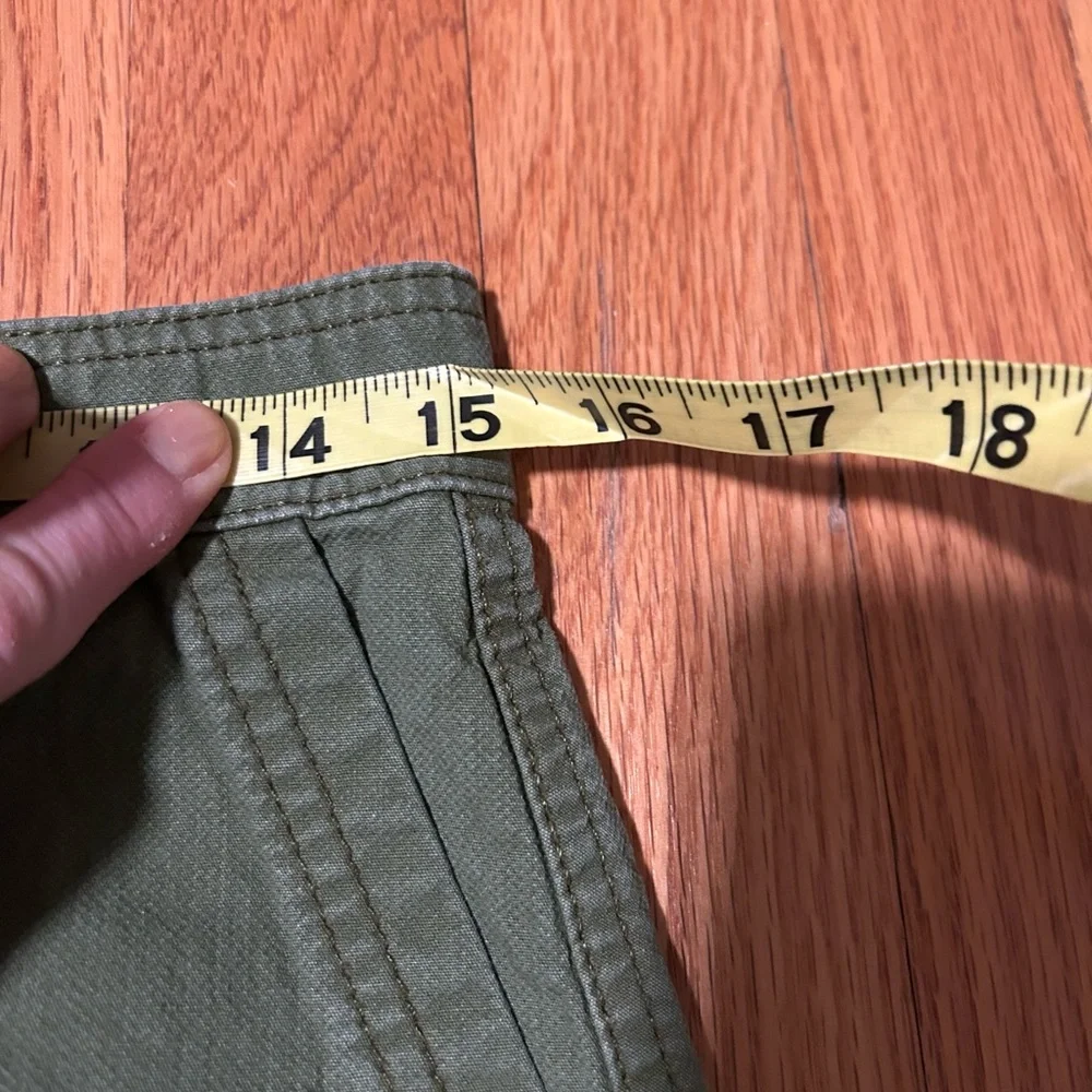 J. Crew Skirt Women 6 Green A line Front Slit Twill Cotton Casual Classic Preppy - Picture 4 of 6